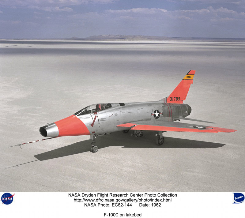 F-100C on lakebed - NASA