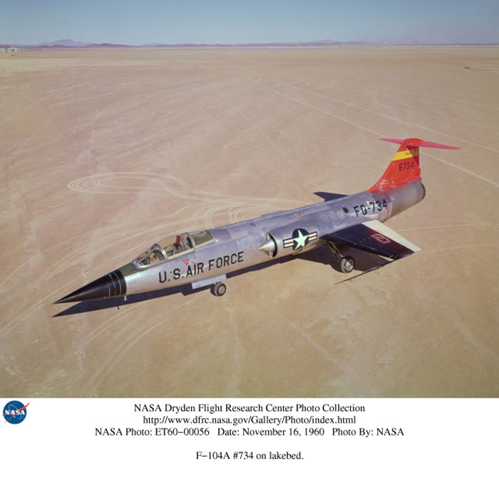F-104A on lakebed - NASA