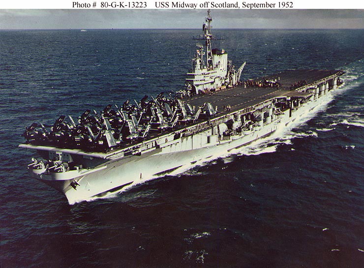 USS MIDWAY OFF SCOTLAND 1952