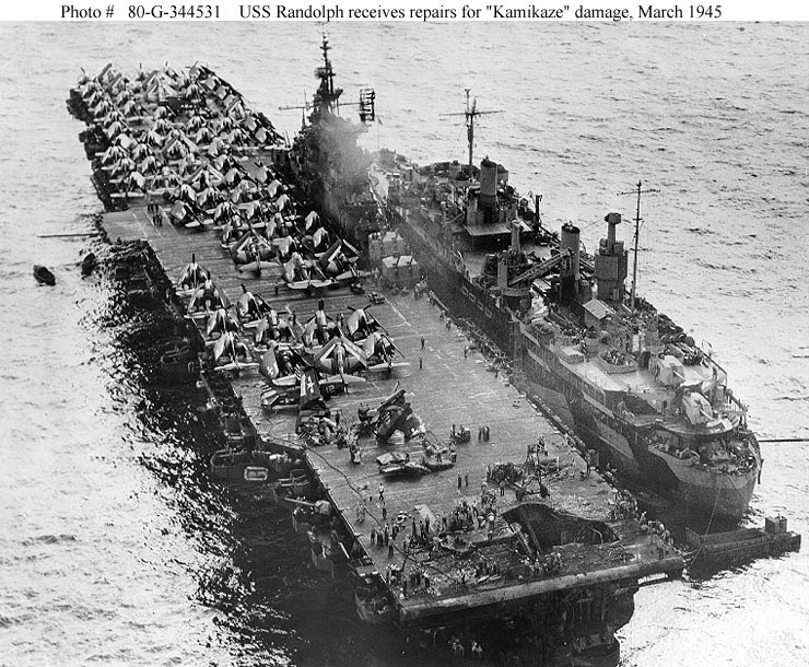 USS Randolph receiving repairs