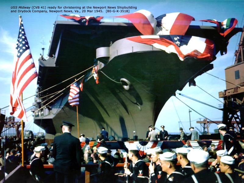 Christening of USS MIDWAY CVB-41