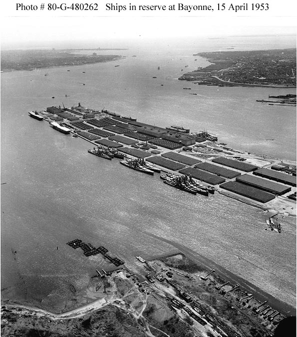 SHIPS IN RESERVE BAYONNE 1945