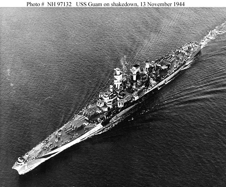 USS GUAM ON SHAKEDOWN 1944