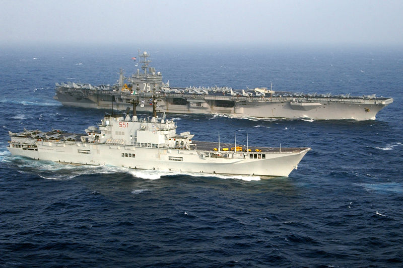 USS Harry Truman with Italian carrier
