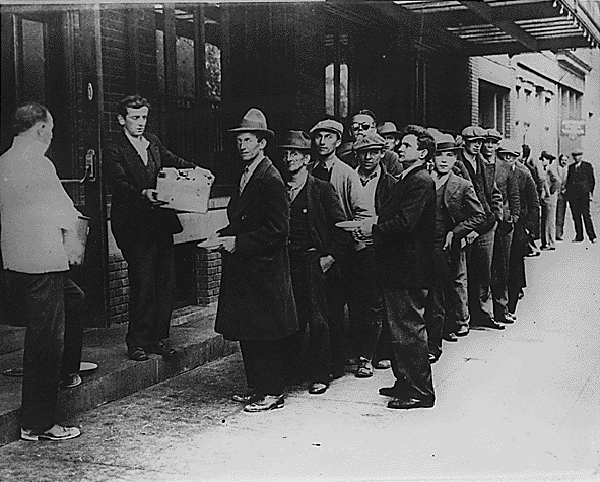 FOOD LINE FOR UNEMPLOYED - NATIONAL ARCHIVES